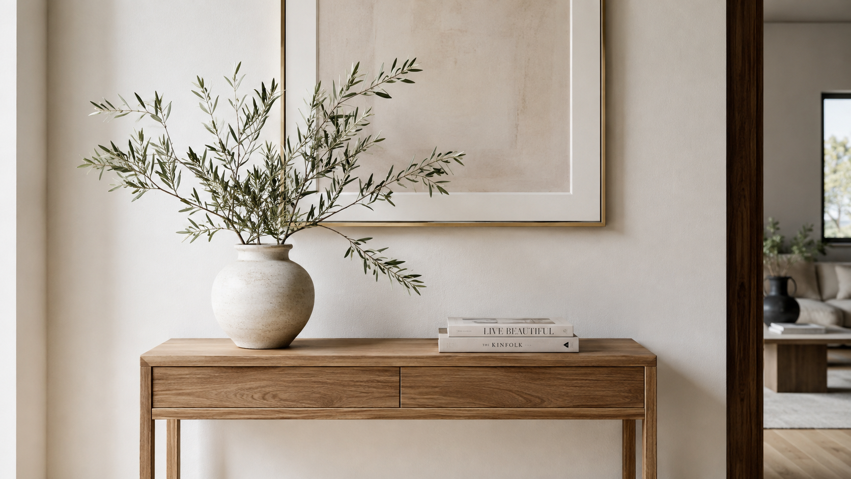 Olive Branch Greenery Styling Table